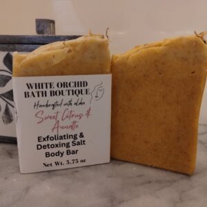 SWEET CITRUS & ANNATTO Exfoliating & Detox Salt Body Bar